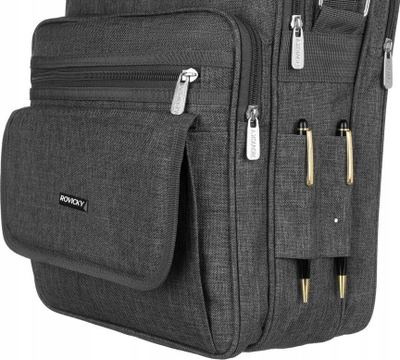 Çantë shpatulle Rovicky Spacious, formati A4, poliester, gri e errët