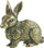 Figurinë metalike ABINO Rabbit, dekorative, lepurosh, argjendtë