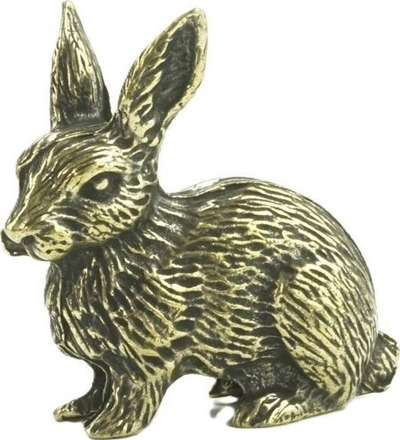 Figurinë metalike ABINO Rabbit, dekorative, lepurosh, argjendtë
