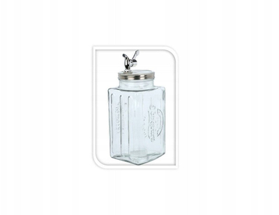 Dispenser pijesh me rubinet, qelq, 3000ml, transparent