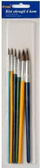 Set furçash pikture FANDY Brush Round, 6 copë, me qime natyrale