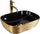 Lavaman mbi banak Rea Belinda Black Gold Brush, drejtkëndor, i zi me të artë