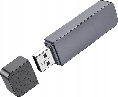 Lexues kartash Hoco HB45, USB 3.0, SD microSD, gri metalik