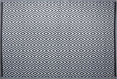 Tapet për jashtë SIKAR, 150 x 200 cm, me figura gjeometrike, zi me bardhë