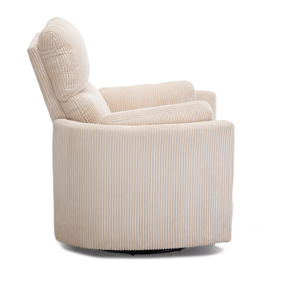 Karrige relaksi për ushqyerje Velmora HM3300.03, me lëkundje dhe rrotullim 360°, funksion recliner, bezhë me vija