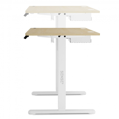 Електрична маса SENSE7 Nojo, 120cm x 60cm, бело/ светло дрво