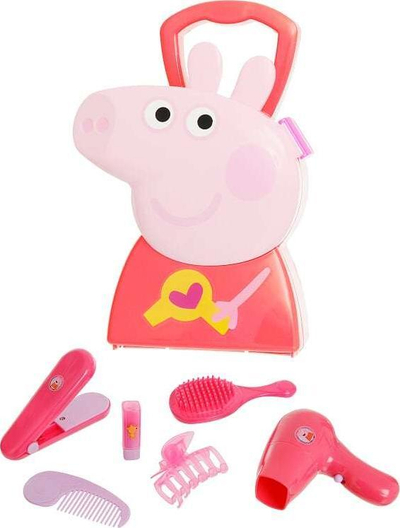Set lojërash flokësh Peppa Pig, 6 copë, me valixhe, rozë