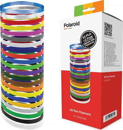 Filament PLA për stilolaps 3D Polaroid, 22 ngjyra, mbi 100 metra, shumëngjyrësh