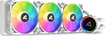 Ftohës uji për CPU Sharkoon S90 RGB, radiator 360mm, ARGB, i bardhë