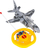 Avion lodër Mega Creative Fighter me pult, plastik, gri kamufllazh