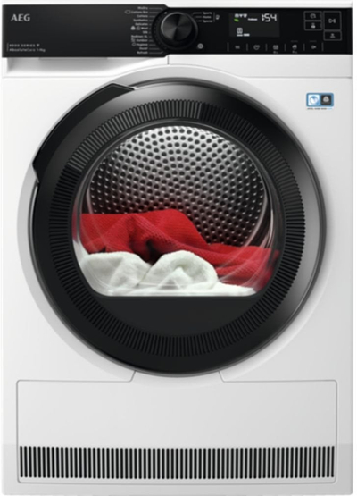 Сушарка за алишта AEG TR839P4CE, топлотна пумпа, 9kg, A++, бела