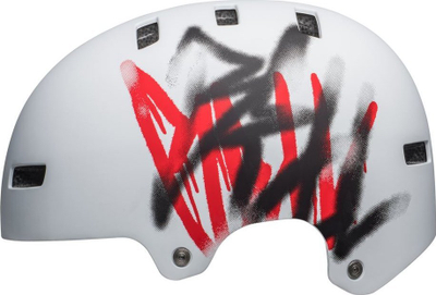 Helmeta BMX Bell Local, madhësia M 55-59 cm, matte white scribble
