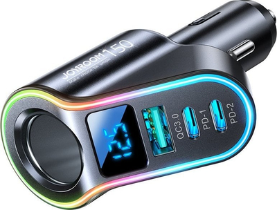 Karikues makine Joyroom JR-CL21, 1x USB A 2x USB C, Bluetooth FM, i zi