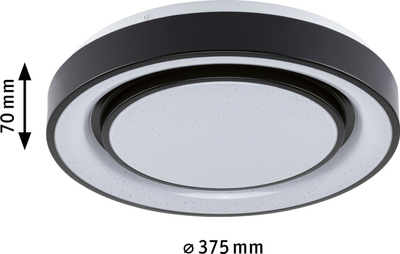 Llambadar tavani Paulmann 70544 LED, me dritë që ulet-ngrihet, me ngjyrë drite të rregullueshme, efekt rainbow, i zi