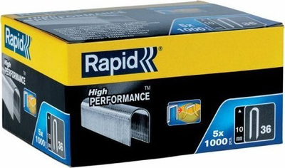 Kapëse kabllosh Rapid No.36, 10 mm, set 5000 copë, metalike