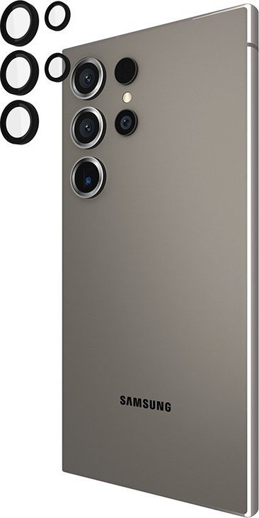 Mbrojtës lente Case-Mate Aluminum Ring për Samsung Galaxy S24 Ultra, xham i temperum, i zi