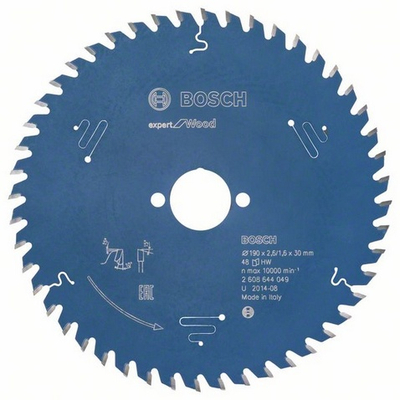 Disk Bosch Expert për Druri, Disk Sharrë Rrethore 190 x 30 mm, 48 dhëmbë (2608644049)