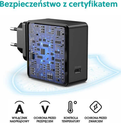 Karikues muri ChoeTech Q4004, USB-C PD, 60W, i zi