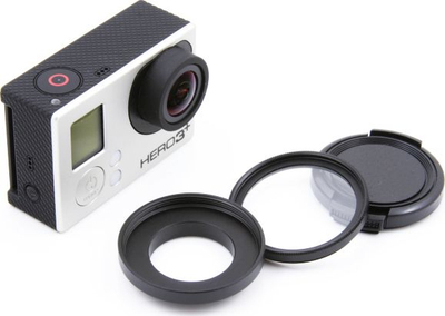 Set adapter dhe filtër UV XREC 37mm për GoPro Hero 3, 3 Plus edhe 4, i zi