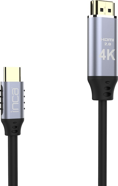 Kабел INCA ITCH-20, USB Type C во HDMI, 2 m, црн