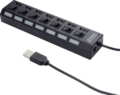 Hub me 7 porta Gembird, USB 2.0, i zi