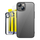 Set Kuti Transparent Glitter Baseus dhe Xham i Temperuar për iPhone 14 Plus (I zi)