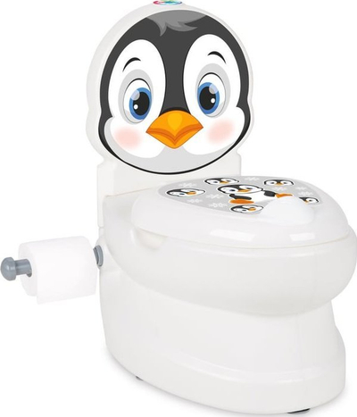 Sedile tualeti për fëmijë Jamara My Little Toilet Penguin, me dritë dhe tingull, e bardhë