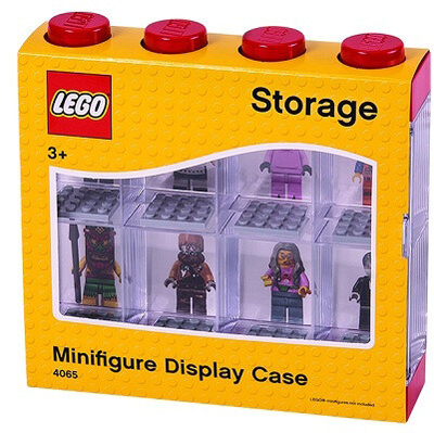 Kuti koleksionuese LEGO për 8 minifigura, e kuqe / transparente 