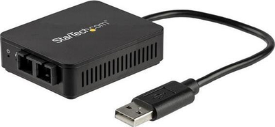 Adapter USB në fibër optike StarTech US100A20FXSC, 100BaseFX SC, 2 km, i zi