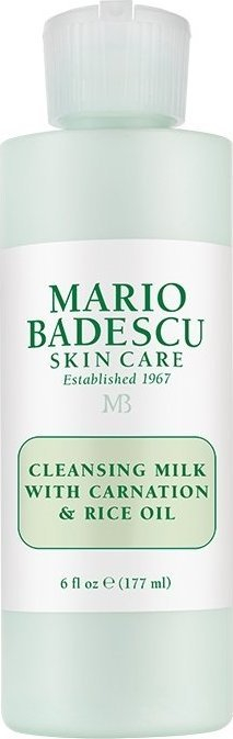 Qumësht pastrues fytyre Mario Badescu Cleansing Milk with Carnation & Rice Oil, për lëkurë të thatë dhe të ndjeshme, 177 ml, i bardhë