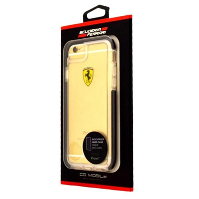 Këllëf telefoni Ferrari Racing Shield Shockproof për iPhone 7, i tejdukshëm me kornizë të zezë