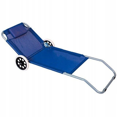 Shezllon plazhi Master Party, me jastëk dhe rrota, ngarkesa 110 kg, blu
