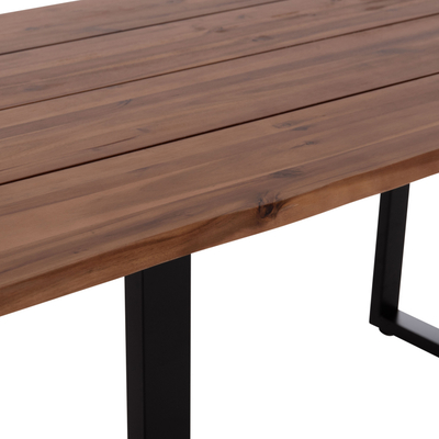 Tavolinë kopshti FRIGGO HM6375.02, dru akacie, 160x80x76 cm, këmbë metalike të zeza