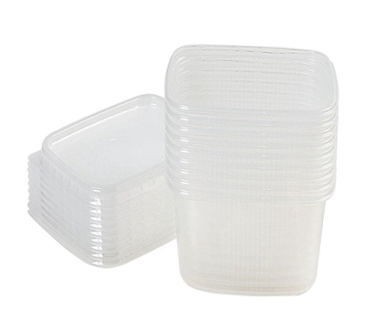 Set enësh plastike Okko Disposable Containers, 10 copë, me kapakë, transparente