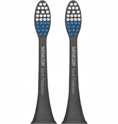 Резервна глава за електрична четка за заби Sencor Sensor Sox 018 Sensitive, сет 2 парчиња, црна