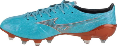 Фудбалски копачки Mizuno Alpha Japan Mix M P1GC236025, метални копчиња, за природни терени, сино бакарни