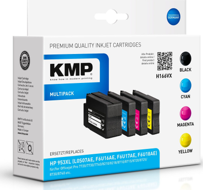 Toner KMP H166VX Multipack, kompatibil me HP 953XL, set BK C M Y