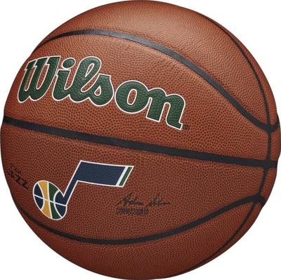 Top basketbolli Wilson Team Alliance Utah Jazz WTB3100XBUTA, lëkurë kompozite, ngjyrë kafe