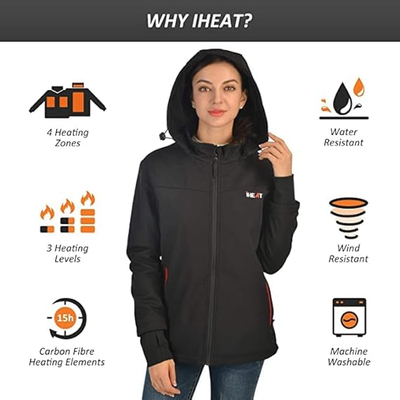Xhaketë elektrike me ngrohje iHEAT, S, e zezë