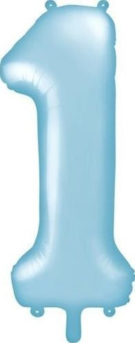 Ballon alumini PartyDeco numri 1, 86 cm, blu e çelët