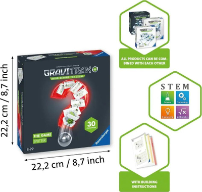 Lojë ndërtimi Ravensburger GraviTrax PRO the Game Splitter, 30 sfida, STEM, shumëngjyrëshe