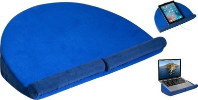 Mbajtëse laptopi Thinking Gifts Lapwedge, për laptop deri 17", sfungjer ergonomik, blu