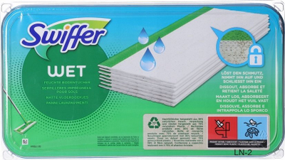 Peceta të lagta për dysheme Swiffer Wet, Morning Fresh, 24 copë, blu