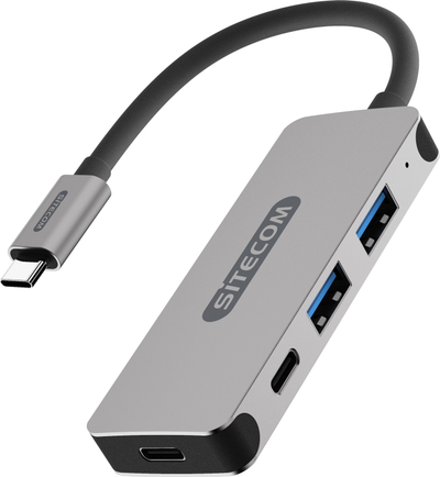 Hub USB SITECOM CN-384, 2x USB 3.1 Gen1, 2x USB-C (PD), i hirtë