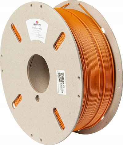 Filament 3D Spectrum r-PETG, 1.75mm, 1kg, portokalli e verdhë