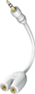 Kabllo audio Inakustik 00310302, përshtatës 3.5mm në 2x 3.5mm, 0.1m, e bardhë