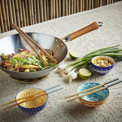 Стапчиња за јадење Typhoon World Foods, сет 4 пара, бамбус, сиви
