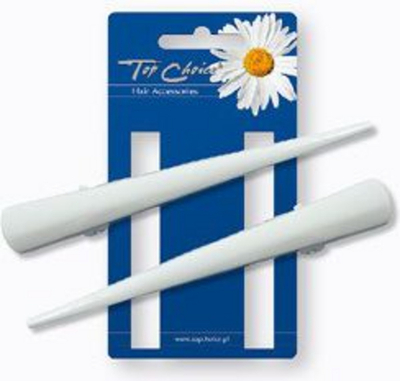 Kapëse për flokë Top Choice (25105), e bardhë, 2 copë