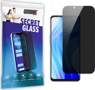 Mbrojtëse ekrani GrizzGlass Matte SecretGlass për Realme 10T, xham i temperuar, efekt privacy