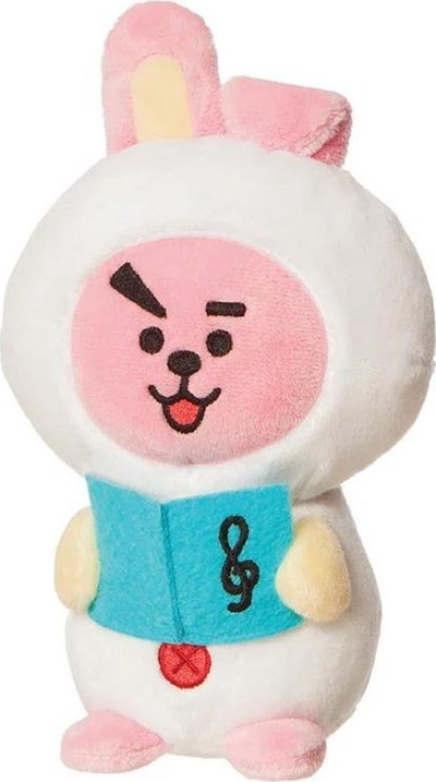 Lodër pelushi BT21 COOKY Winter, kukull e butë dekorative, rozë me të bardhë